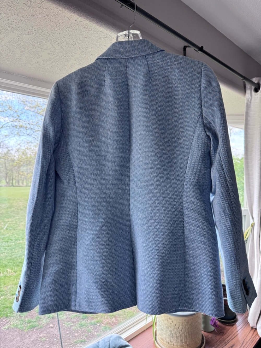 J. Crew Pale Blue Herringbone Single-Button Tailored Blazer - Picture 8 of 8